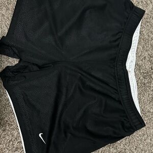 Nike Women's Black and White Athletic Shorts